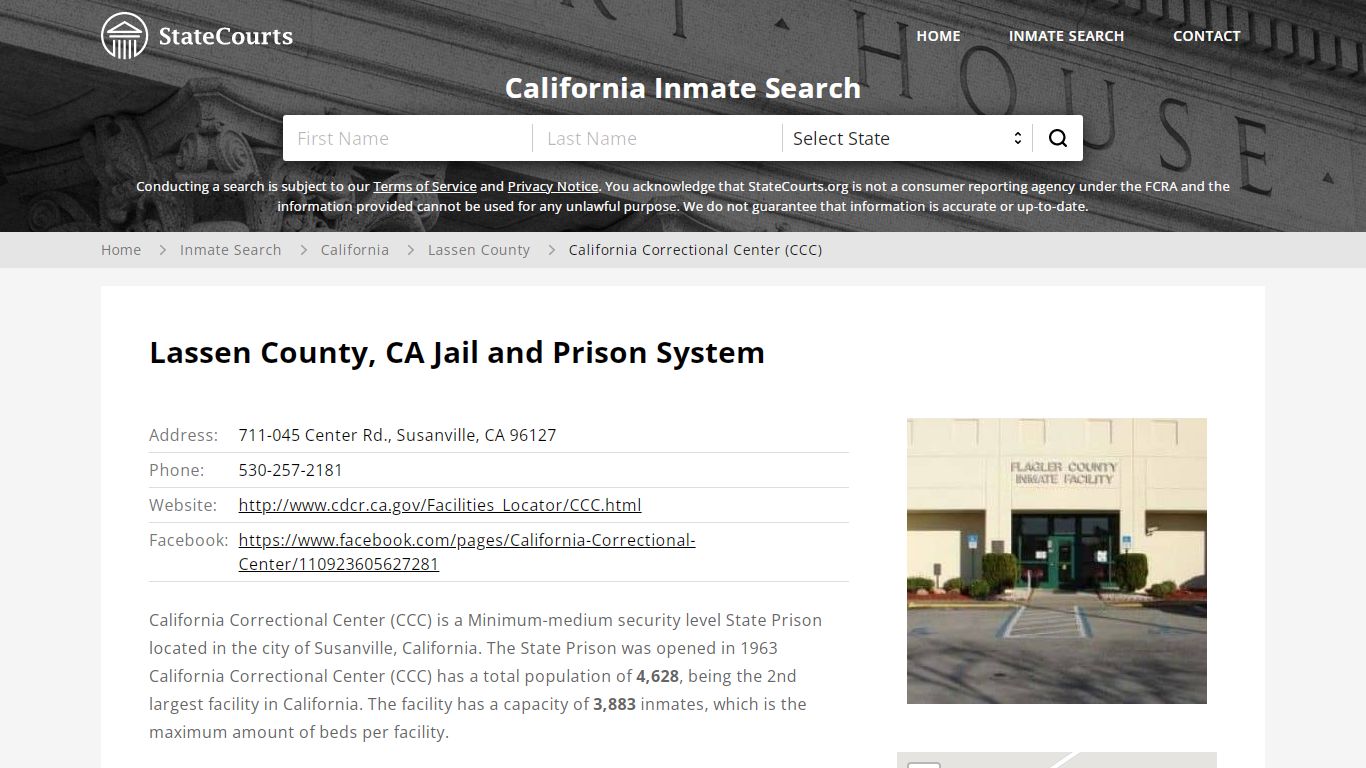 California Correctional Center (CCC) Inmate Records Search, California ...